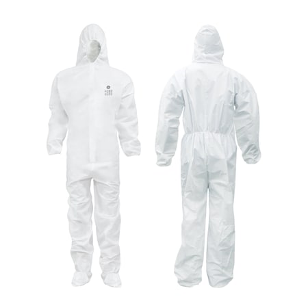 Ge Disposable Coveralls, Hooded, XL, Microporous Material